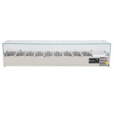 Kylränna 200 cm Glastopp 9xGN 1/3