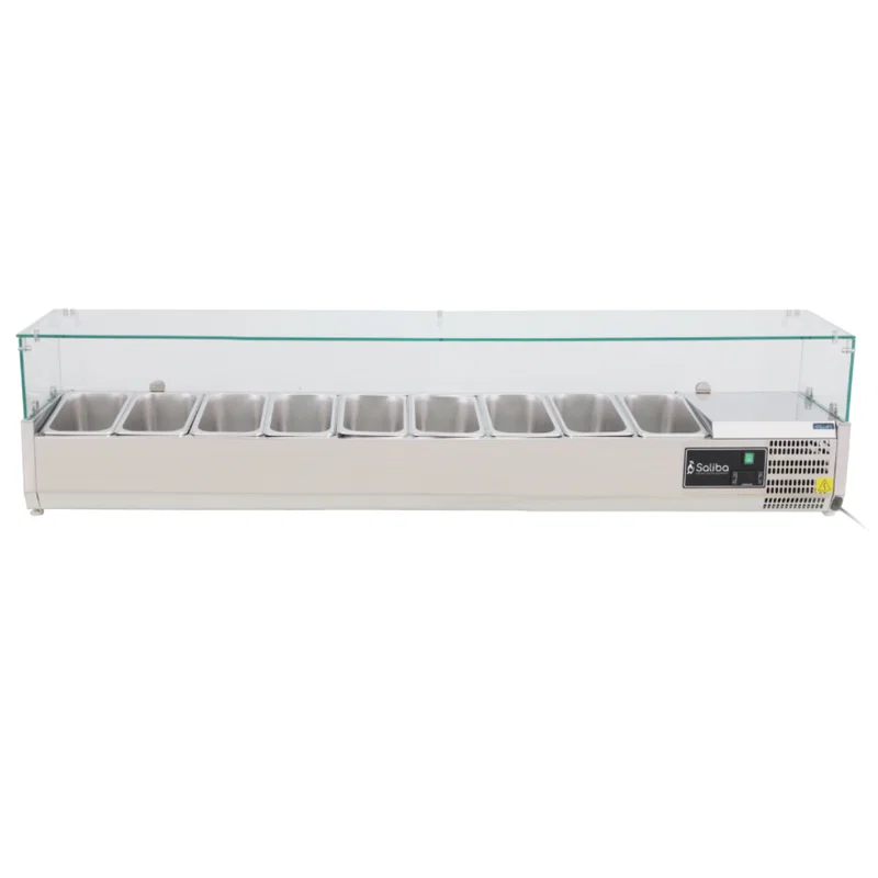 Kylränna 200 cm Glastopp 9xGN 1/3