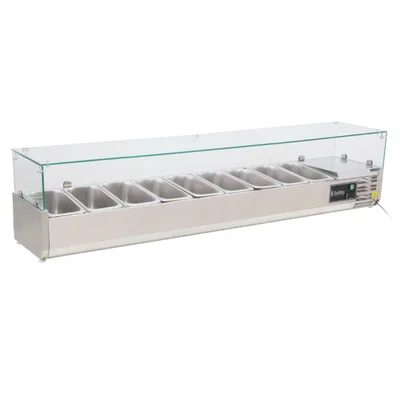 Kylränna 200 cm Glastopp 9xGN 1/3