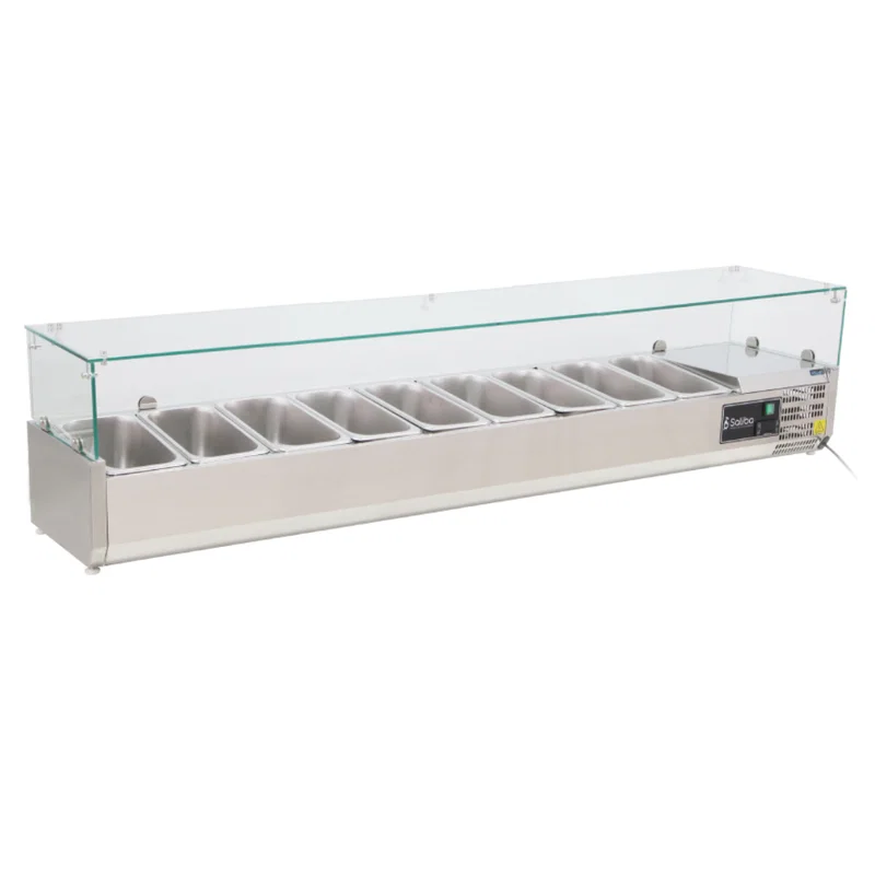 Kylränna 200 cm Glastopp 9xGN 1/3