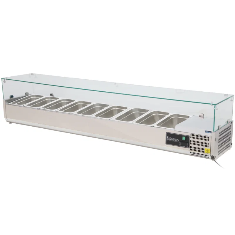 Kylränna 200 cm Glastopp 9xGN 1/3