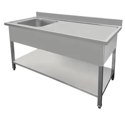 Diskbänk 160 cm Ho Vänster, Underhylla