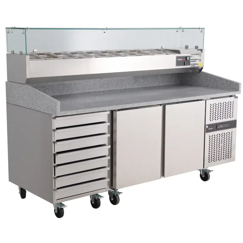 Komplett Pizzabänk 2 dörrar 7 draglådor