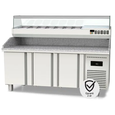 Pizzabänk 202 cm 3 dörrar MPI-80-200