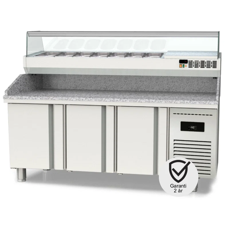 Pizzabänk 202 cm 3 dörrar MPI-80-200