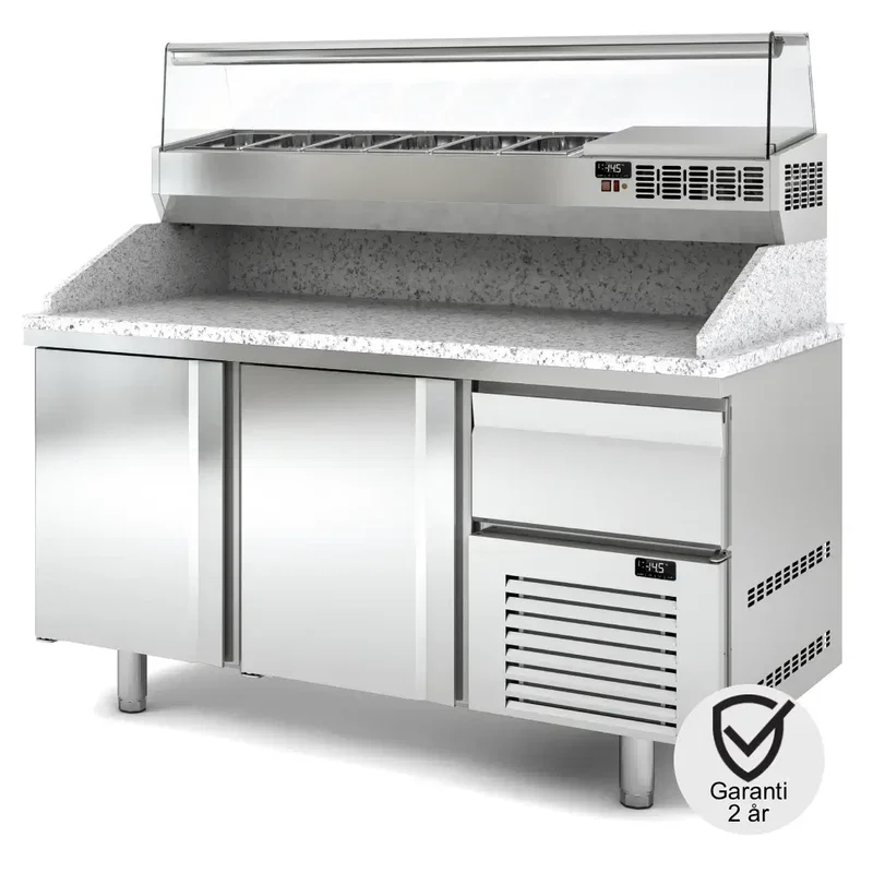 Pizzabänk 1565mm 2 dörrar 1 draglåda