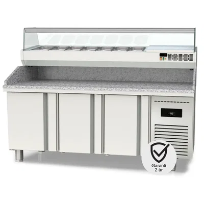 Pizzabänk 202 cm 3 dörrar MPI-80-200