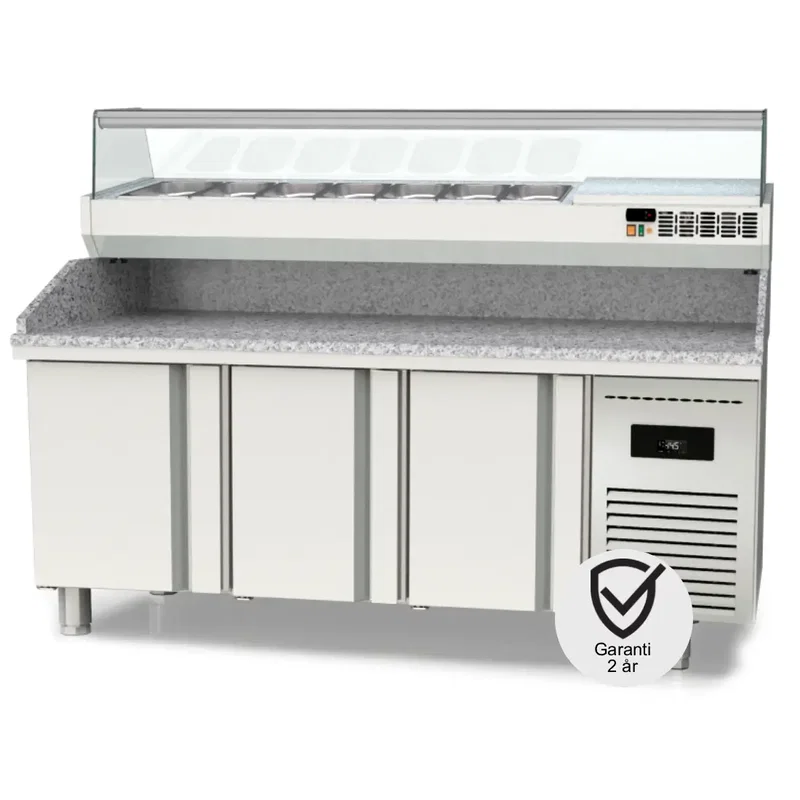 Pizzabänk 202 cm 3 dörrar MPI-80-200