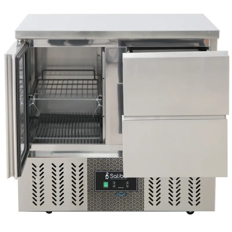 Kylbänk 90 cm 1 dörr/2 draglådor