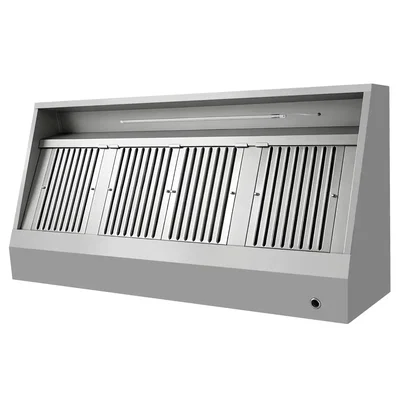 Ventilationskåpa 200 cm Inkl. Filter, fettuppsamlare, belysning