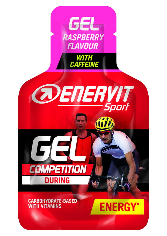 ENERVIT Gel Competition hallon med koffein 
