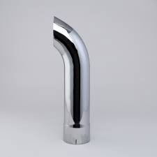 STACK PIPE. CURVED 5 IN (127 MM) ID X 24 IN (610 MM) CHROME STACK PIPE. CURVED 5 IN (127 MM) ID X 24 IN (610 MM) CHROME