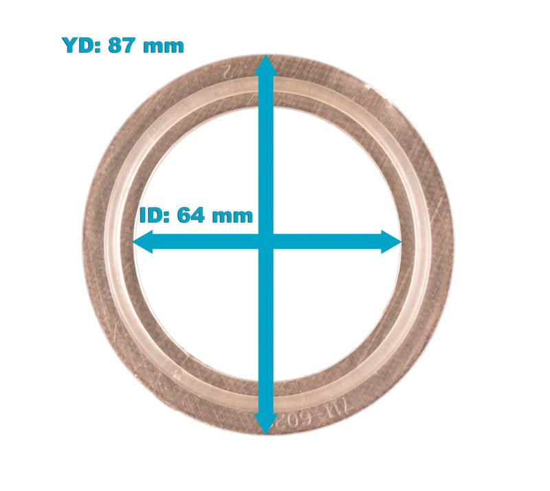 Waterway 2.5 tums platt packning, YD 87 mm och ID 64 mm