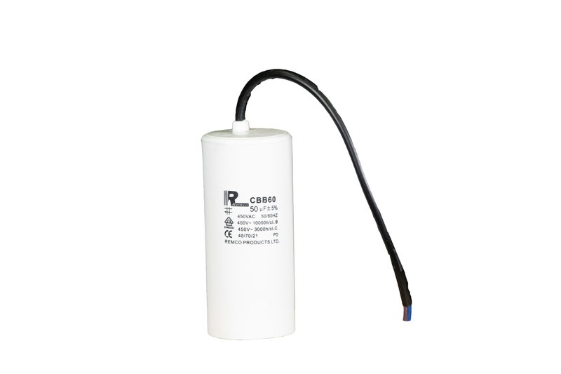 Kondensator 50µF (med sladd), L 93 mm x Ø 50 mm