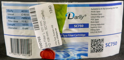 Spa Filter L 101 mm; YD 108 mm; SC750 (Darlly)