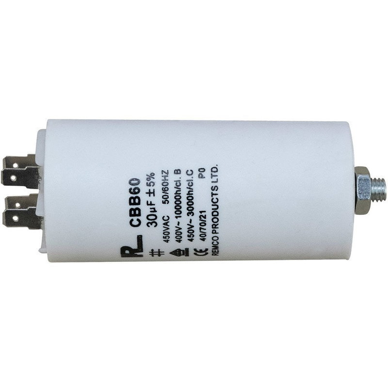 Kondensator 30µF (utan sladd), L 90 mm x Ø 45 mm