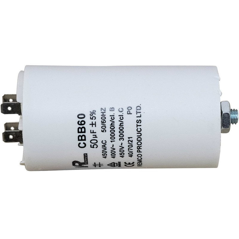 Kondensator 50µF (utan sladd), L 100 mm x Ø 50 mm