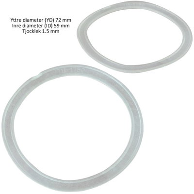 Packning YD 72 mm, ID 59 mm, tjocklek 1.5 mm