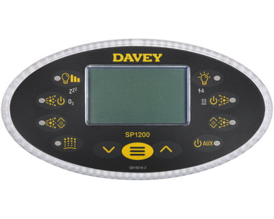 Davey Spa Power SP1200 Touch Panel - Temp Up/Light, Temp Down, Jets, Blower