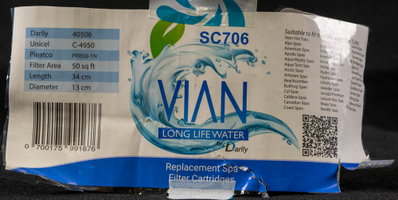 Spa Filter L 338 mm; YD 125 mm; SC706 (Darlly)