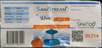 Darlly Sanistream DL714 Spa Filter