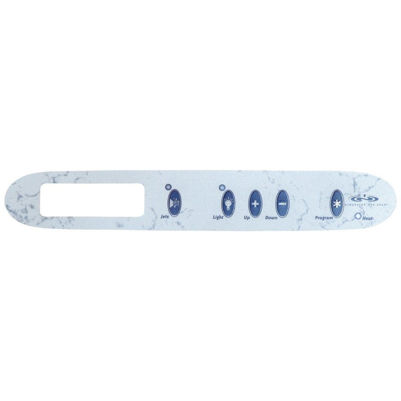 Overlay till styrpanel Gecko TSC-25 (5 knappar, 1 jet), Dimension One Spas (D1)