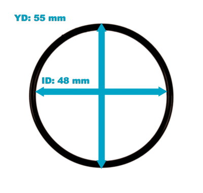 Packning/o-ring till mutter som passar bl.a. LX Whirlpool 1.5 tums pumpar, YD 55 mm, ID 48 mm, tjocklek 3.3 mm