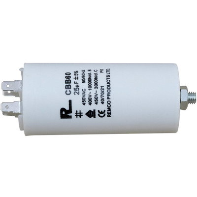 Kondensator 25µF (utan sladd), L 95 mm x Ø 45 mm