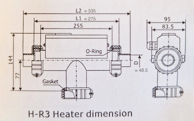 LX Heater H15-R3 med tryckvakt utan kontrollkabel