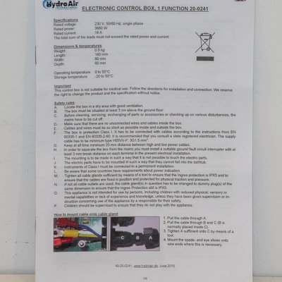HydroAir - Classic Line Control Box 20-0241 - 1 funktion Av/På