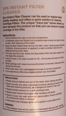 Pure-Spa, Direktverkande Filterrengöring, Spa Instant Filter Cleaner, 0.5 liter