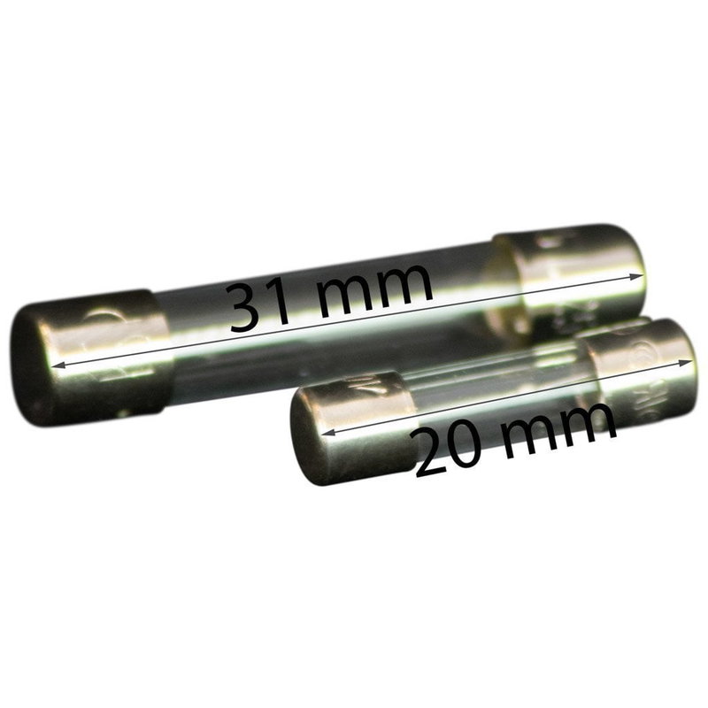 Glassäkring, 250mA, 31mm, långsam