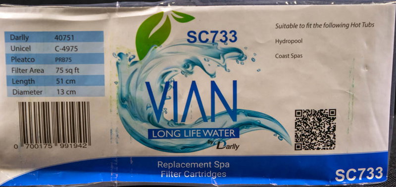 Spa Filter L 510 mm; YD 130 mm; SC733 (Darlly)