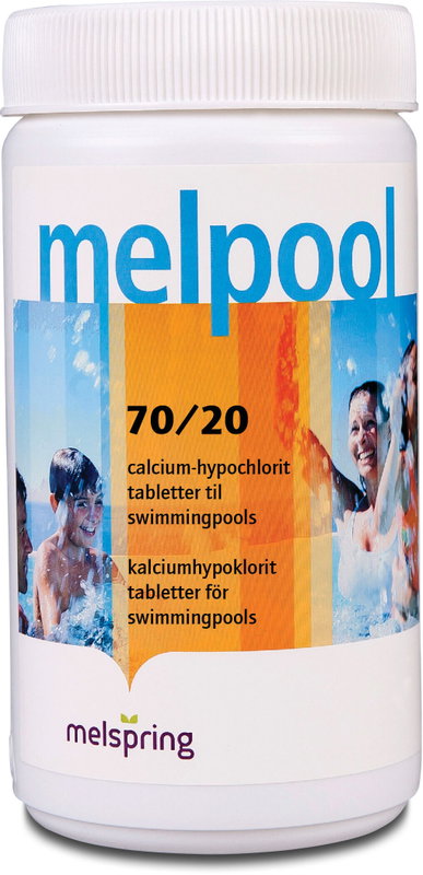 Melpool Klor, tablett 20g, 70% tillgängligt klor, Kalciumhypoklorit, Ca (ClO) 2, 5kg