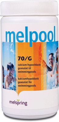 Melpool Klor, granulat, 70% tillgängligt klor, kalciumhypokloritgranulat, Ca(ClO)2