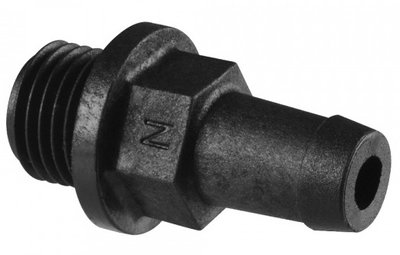 Nippel (10 mm YD) till pumpar ur LP och WP serien från LX Whirlpool, ytterdiameter över gängorna 13 mm och gängstigning ca 1 mm