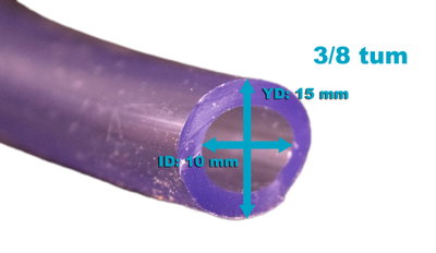 Tryckslang 3/8 tum (YD 15 mm, ID 10 mm), transparent
