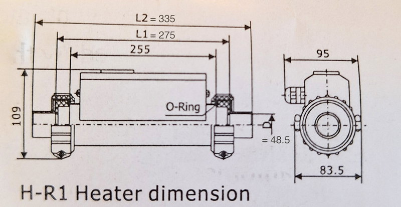 LX Heater H30-R1 BigTube med tryckvakt utan kontrollkabel