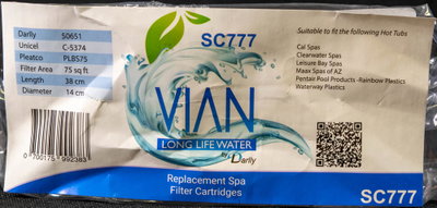 Spa Filter L 375 mm; YD 135 mm; SC777 (Darlly)