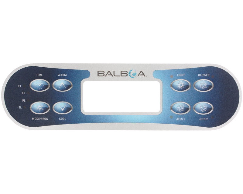 Balboa Overlay ML700 - 11281 - 8 knappar - Time, Mode/Prog, Warm, Cool, Light, Jets 1, Jets 2 och Blower
