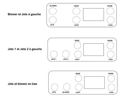 Balboa Overlay VL701S 6 Knappar Blower; Jets (Båda på bottenraden)