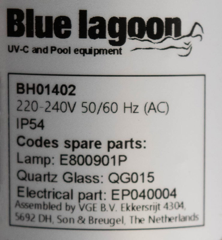 Blue Lagoon UV-C desinfektionsenhet 40W, 2 bar