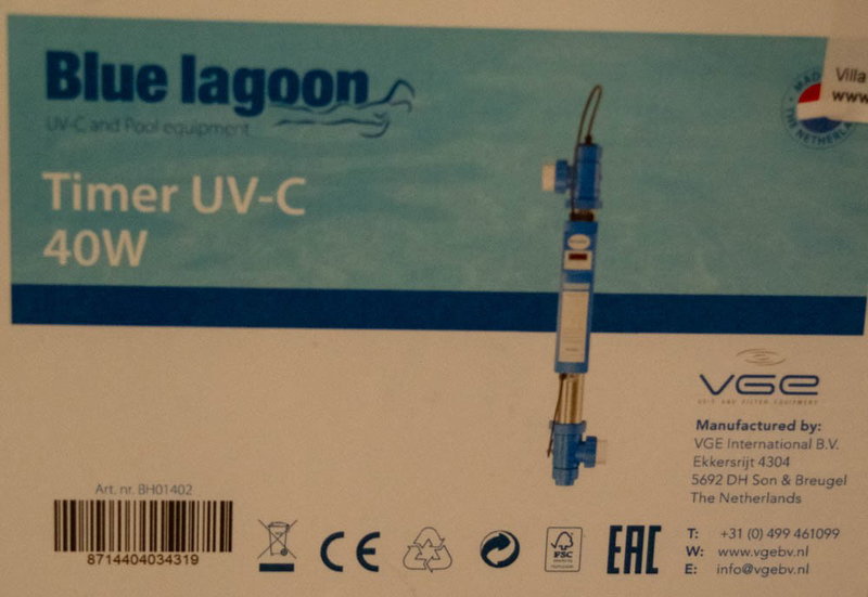 Blue Lagoon UV-C desinfektionsenhet 40W, 2 bar