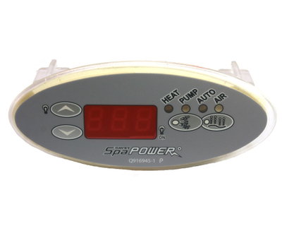 Davey Spa Power SP601 Touch Panel (oval) - Temp Up/Light, Temp Down, Jets, Blower