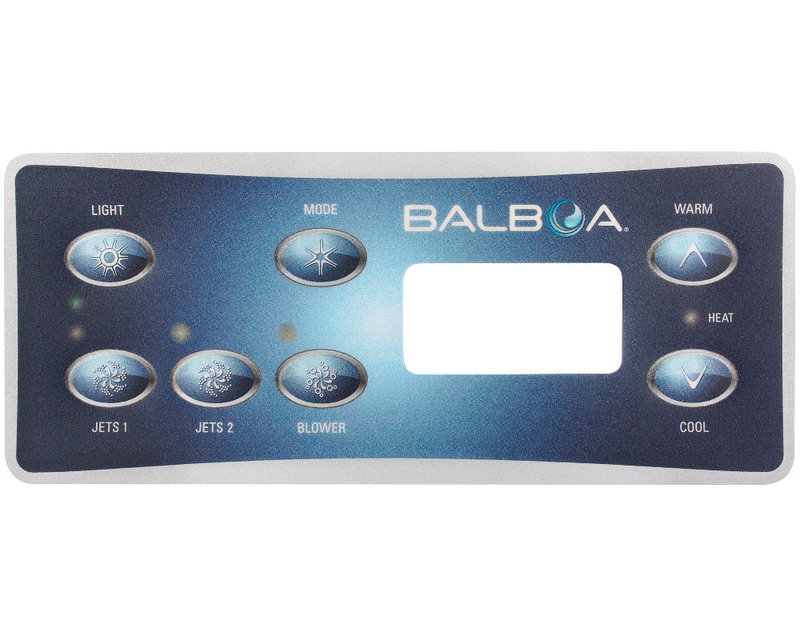 Balboa Overlay ML551, 7 knappar: Jets 1, Jets 2, Blower, Light, Mode, Warm, Cool