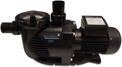 Flotide Poolpump SuperPower 0,75 Hk 3,5A 230VAC svart type SPH075