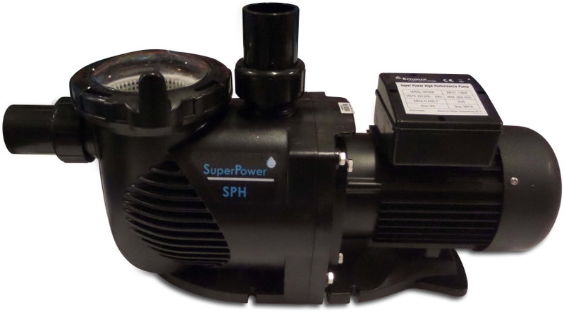 Flotide Poolpump SuperPower 1,5 Hk 6,8A 230VAC svart type SPH150