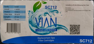 Spa Filter L 267 mm; YD 152 mm; SC712 (Darlly)
