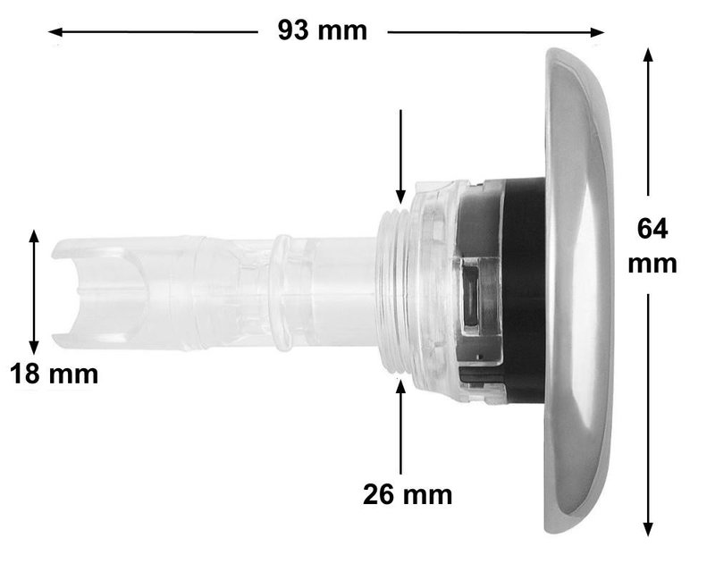 Jets LVJ Crystal 2.5 tum riktbar, Krom (gänga)