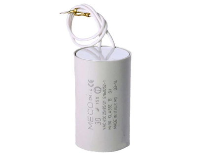 Kondensator 30µF (med sladd), L 72 mm x Ø 45 mm